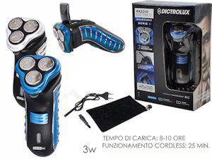 RASOIO ELETTRICO RICARICABILE 2 IN 1 CON BASETTA PER BARBA 871401 DICTROLUX