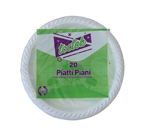 PIATTO IN PLASTICA PIANO BIANCO CONF.20pz. RIUTILIZZABILE ALMAR