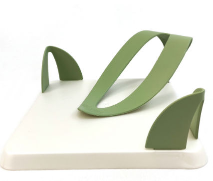 PORTATOVAGLIOLI IN PLASTICA TULIPANO BIANCO MADREPERLA E VERDE PALLIDO ECOPLAST