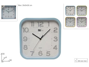 OROLOGIO DA PARETE QUADRATO 30CM COLOR DUESSE