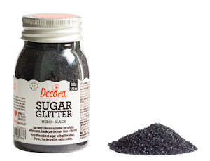ZUCCHERO GLITTERATO CONF. 100gr. NERO DECORA