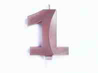 CANDELINA CERA 3D CM.10 ROSA GOLD CHROME NUMERO 1