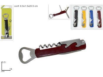 UTENSILE CAVATAPPI CON APRIBOTTIGLIA IN ACCIAIO 3 IN 1 DUESSE
