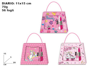 GIOCO DIARIO SEGRETO CON PENNA IN BORSETTA CM.15x20 MAZ
