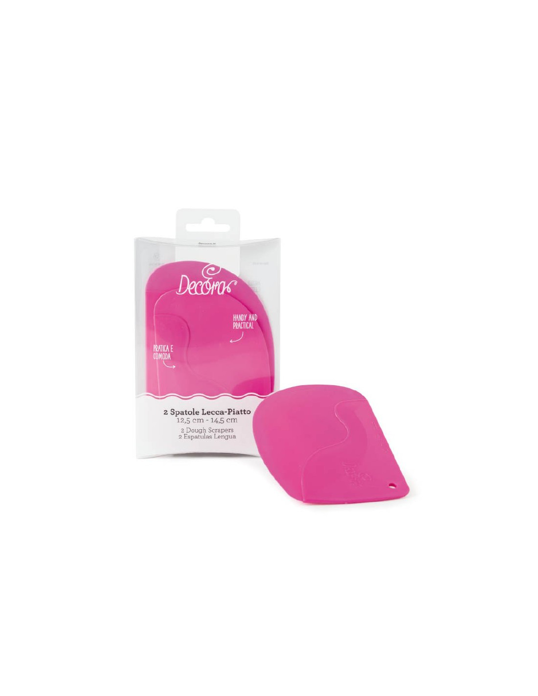 UTENSILE SPATOLE LECCAPIATTO IN PLASTICA MAGENTA CONF. 2PZ. DECORA