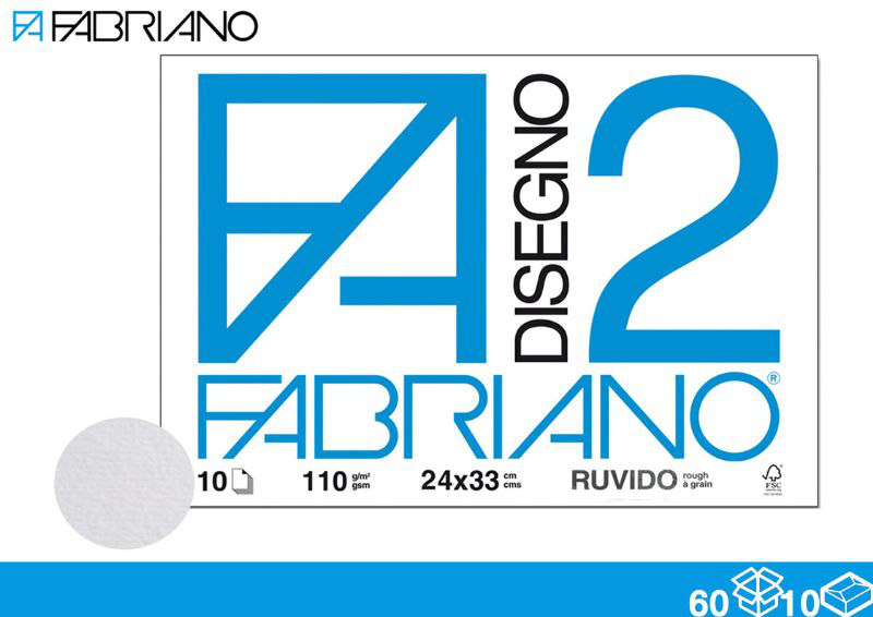 ALBUM DISEGNO FABRIANO F2 24x33 RUVIDO PEZZI 10