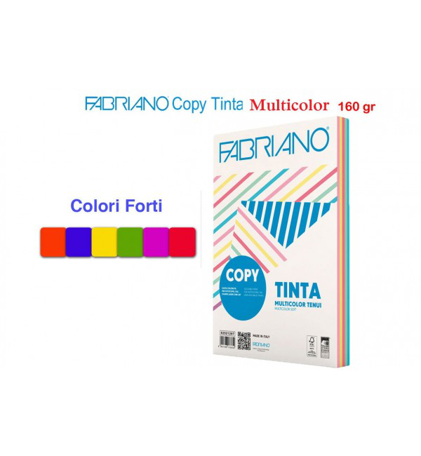 RISMA CARTA A3 200GR. 5 COLORI TINTE FORTI 100FF. FABRIANO 691