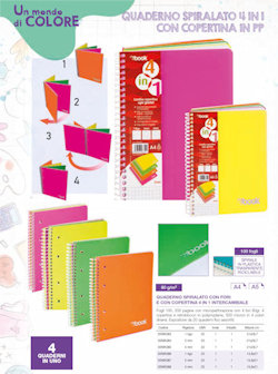 QUADERNONE COPERTINA IN PPL 100FF A4 RIGATURA 1 RIGO 4 IN 1 NIKOFFICE