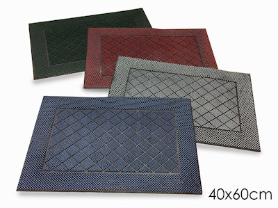TAPPETO ZERBINO IN GOMMA CM.40x60 RETTANGOLARE ROMBI 840506 GENERAL