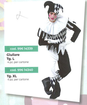 COSTUME ADULTO GIULLARE TAGLIA XL