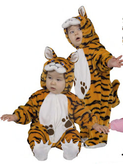 COSTUME BABY 12/24 MESI TIGROTTO TUTTINA CON CAPPUCCIO
