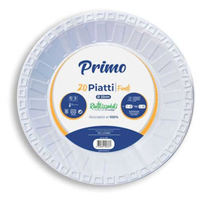 PIATTO IN PLASTICA FONDO BIANCO CONF.20pz. RIUTILIZZABILE LULU'
