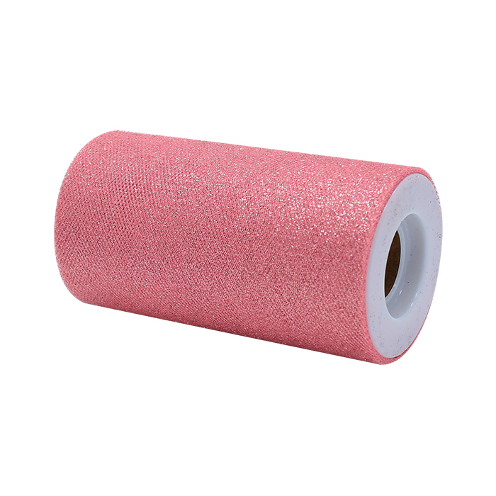 ROTOLO TULLE GLITTER H.CM.12.5 x 25MT. ROSA GOLD BIGPARTY