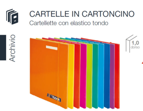 CARTELLA IN CARTONCINO CON ELASTICO LARGO CM.25x35 DORSO 1 CM. NIKOFFICE