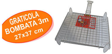 GRATICOLA BOMBATA CON 1 MANICO E PIEDINI CM.27x37