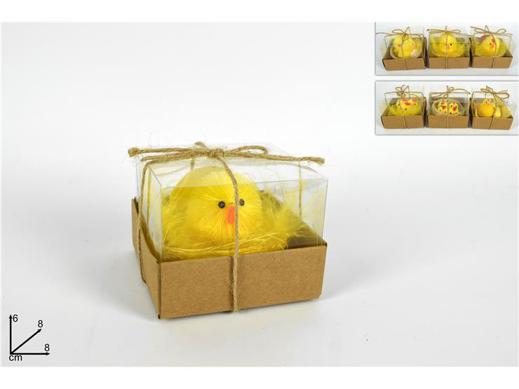DECORAZIONE ANIMALETTI PASQUALI PULCINO CON NIDO CM.8x8x6