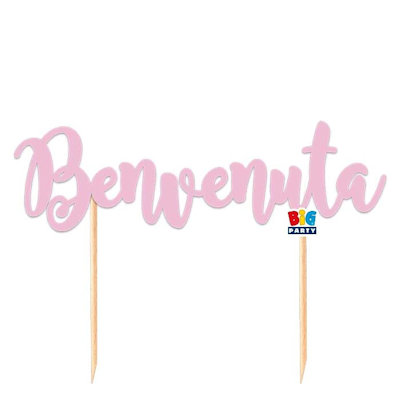 BENVENUTA CAKE TOPPER SCRITTA IN CARTONCINO CM.20x15 BIGPARTY