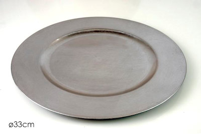 PIATTO SOLO SOTTOPIATTO IN PVC D.33 LUCIDO ARGENTO 441647 GENERAL