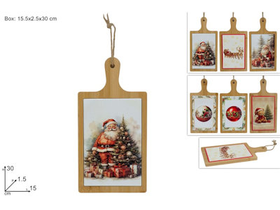 CENTROTAVOLA TAGLIERE IN CERAMICA E BAMBOO CON DECORI CM.15x30 DUESSE
