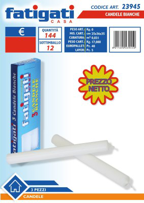 CANDELA LISCI BIANCA CONF. DA 3PZ. FATIGATI