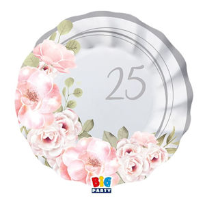 25° ANNIVERSARIO PIATTI CM.20 CONF.10PZ. FLORAL BIGPARTY