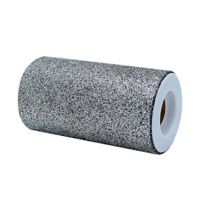 ROTOLO TULLE GLITTER H.CM.12.5 x 25MT. PRESTIGE SILVER