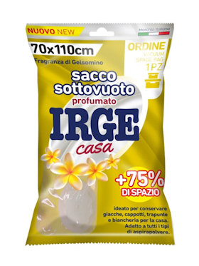 SACCO SALVASPAZIO SOTTOVUOTO 70x110CM. PROFUMATO GELSOMINO IRGE