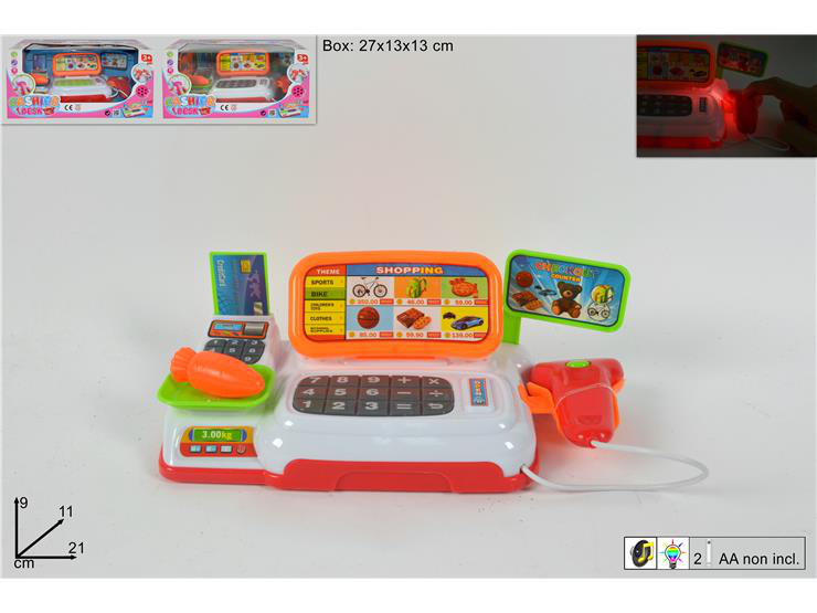 SUPERMERCATO REGISTRATORE DI CASSA LUCI E SUONI CM.21x9x11 CIGIOKI