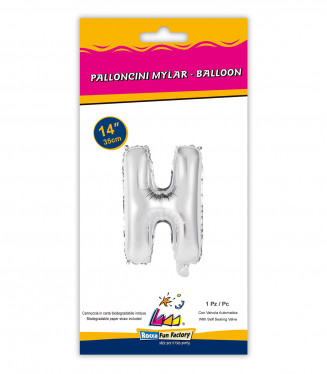 PALLONCINO MYLAR  cm.36 LETTERA ARGENTO H