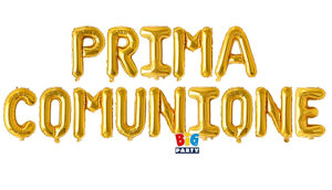 COMUNIONE PALLONCINO MYLAR SCRITTA PRIMA COMUNIONE CM.300x40 BIGPARTY