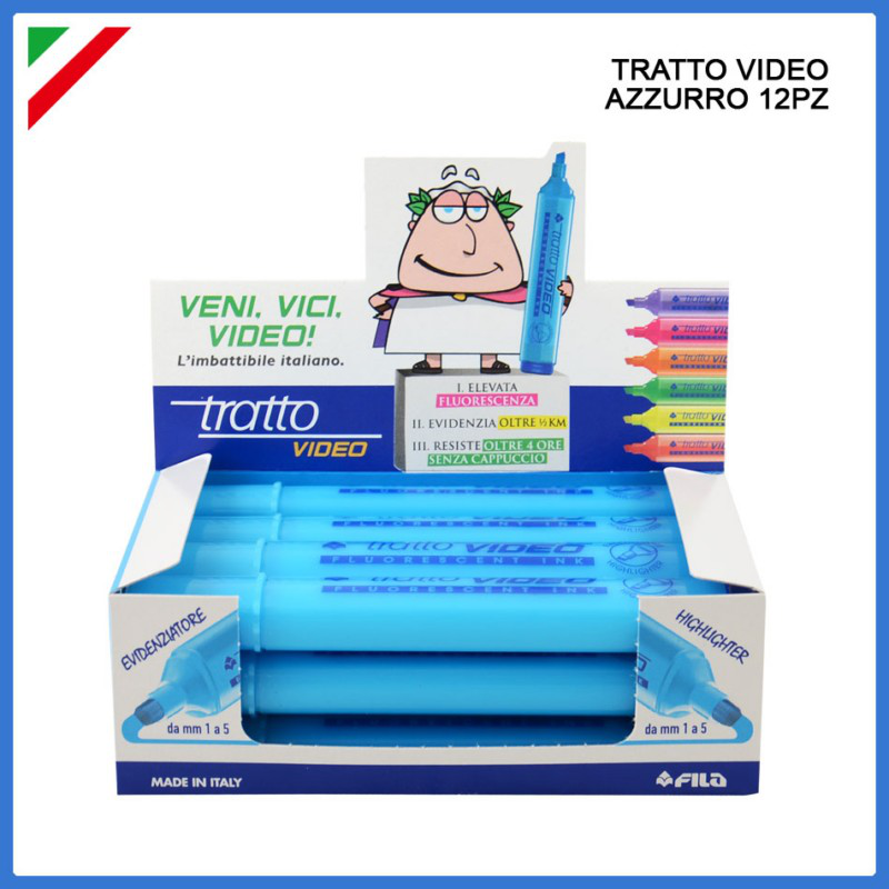 EVIDENZIATORE TRATTO VIDEO AZZURRO pezzi 12