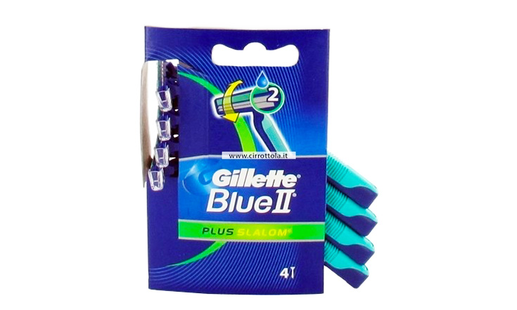 RASOIO BILAMA GILLETTE BLUE II PLUS SLALOM CONF.4PZ. IN BUSTA