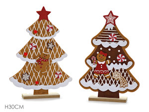 ALBERO DI NATALE IN FELTRO CSU BASE IN LEGNO PAN DI ZENZERO CM.H.30 428649 GENER