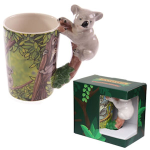TAZZA IN CERAMICA FORMA MANICO KOALA IN SCATOLA CM.13x13x8 PUCK