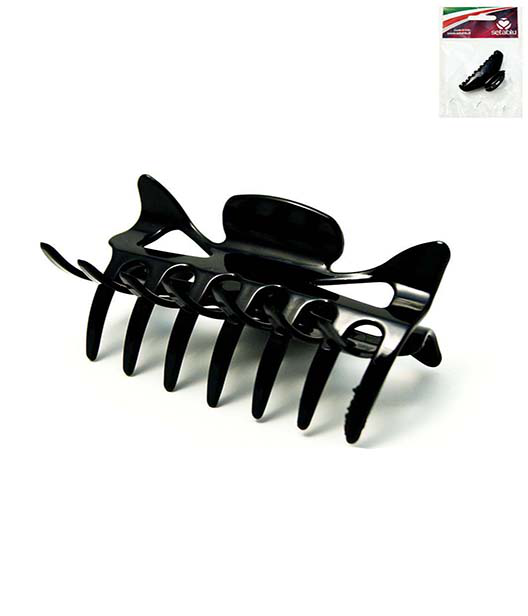 CAPELLI PINZA PER CAPELLI 7 DENTI APERTA GRANDE NERA 93357 SETABLU