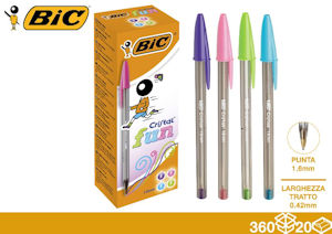 PENNA BIC CRISTAL LARGE FUN PUNTA 1,6MM. CONF. 6 COLORI pezzi 20
