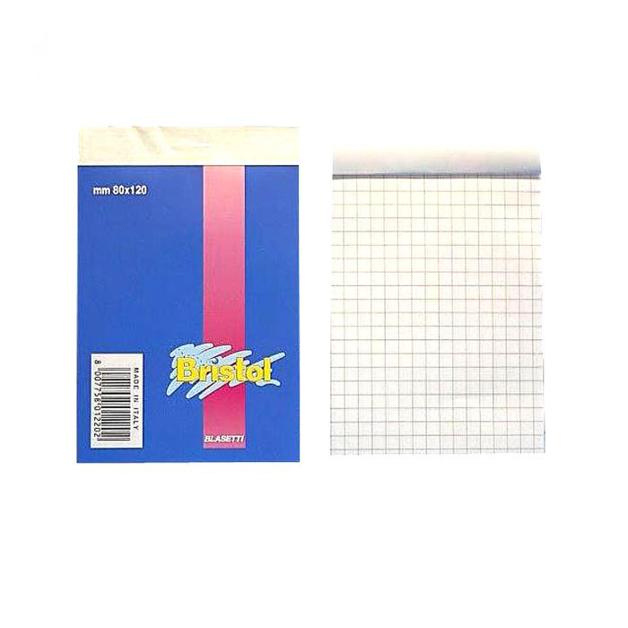 BLOCCO NOTES QUADRETTO 5mm. A7 CM.08x12 BRISTOL pezzi 10