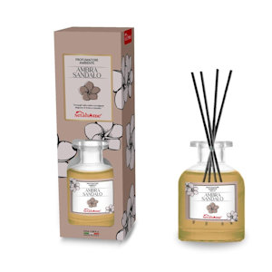 DEODORANTE AMBIENTE LIQUIDO CON BASTONCINI 100 ML. AMBRA E SANDALO SETABLU