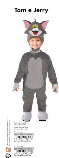 COSTUME PERSONAGGIO TOM & GERRY SOLO TOM TAGLIA 1/2 ANNI