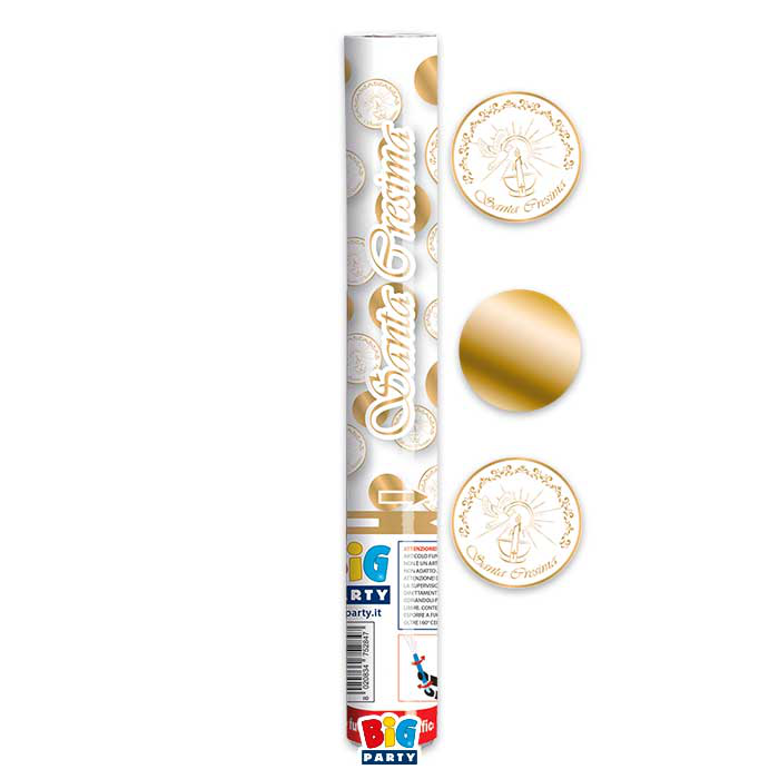 CRESIMA TUBO SPARA CORIANDOLI CM.30 GOLD BIGPARTY
