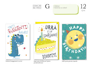 BIGLIETTI COMPLEANNO BAMBINI BC.9953 PEZZI 12