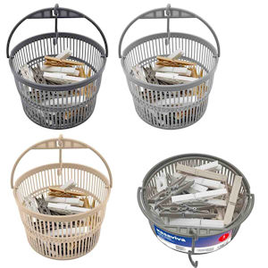 BUCATO CESTINO PORTAMOLLETTE IN PLASTICA COMPRESE 36 MOLLETTE KASAVIVA