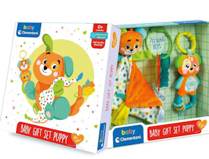 BABY KIT PER PRIMI MESI PUPPY CELESTE SCATOLATO 0+ MESI 17804 CLEMENTONI