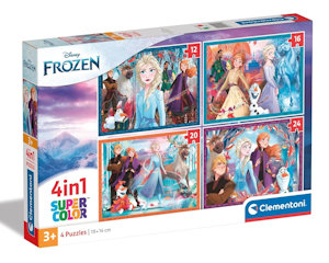 PUZZLE 4 IN 1 FROZEN SUPERCOLOR 21518 CLEMENTONI
