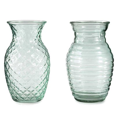 VASO IN VETRO CILINDRO STILIZZATO CM.H.19xD.11 TIFFANY C.V.
