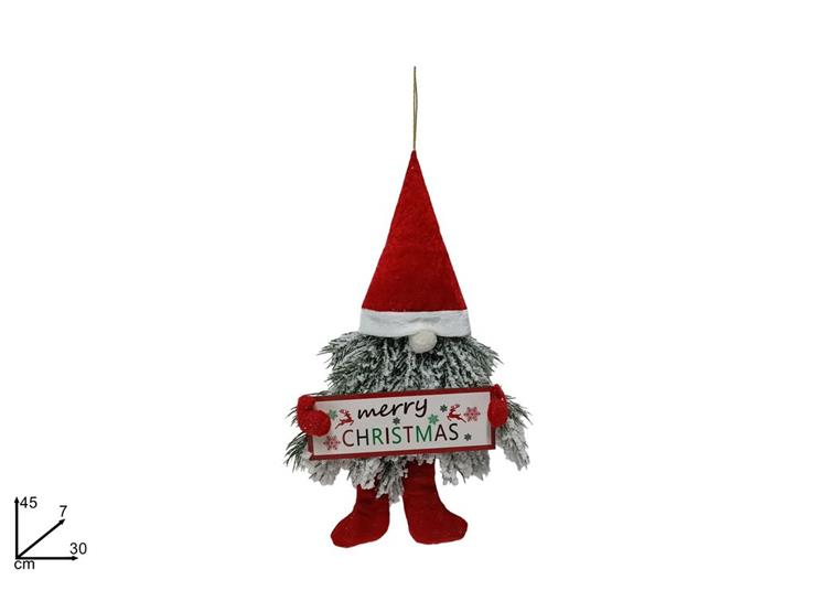 PORTA DIETROPORTA BABBO NATALE IN VELLUTO CON CAPPELLO CM.45 DUESSE