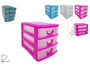 CASSETTIERA IN PLASTICA MINI 3 PIANI CM.13x9xH.10 COLOR DUESSE