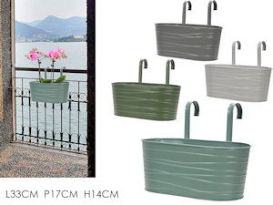 FIORIERA IN LATTA CON 2 GANCI DA BALCONE CM.33x17xH.14 GENRAL 446877