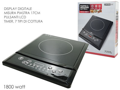 FORNELLO ELETTRICO 1 PIASTRA PER PENTOLE A INDUZIONE 1800W 8881000 DICTROLUX