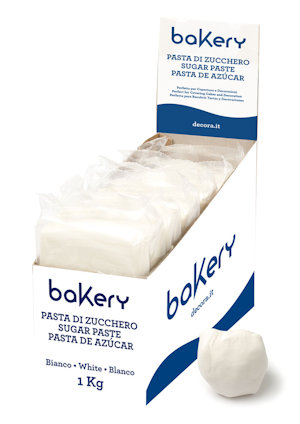 PASTA DI ZUCCHERO 1KG. BIANCA BAKERY NO E171 DECORA